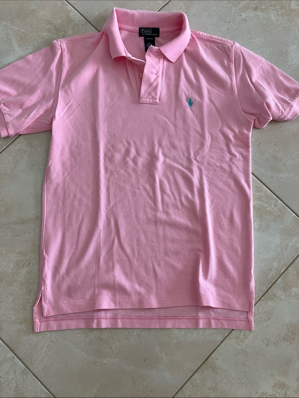 Polo by Ralph Lauren Boy’s Light Pink Polo with Turquoise Pony